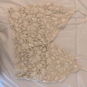 Lace white crop top